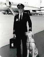 Pilot with guide dog